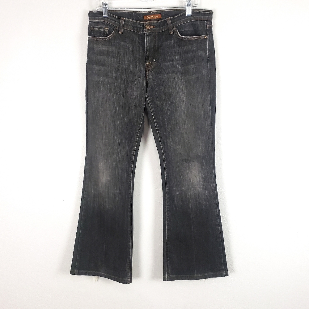 David Kahn Washed Black Mid Rise Flare Jeans Size 31×31 - Picture 4 of 16
